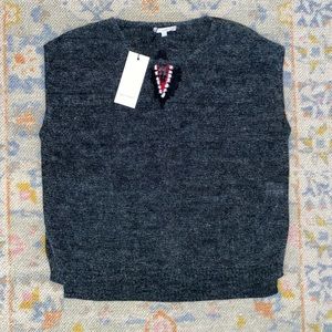 Shorts Sleeve Crew Sweater Shrug Poncho